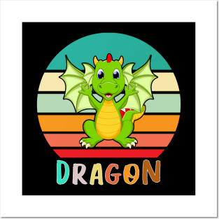 Vintage Retro Dragon Posters and Art